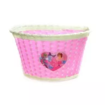 Велокорзина TRIX, для детского велосипеда 20", на руль, 270x200x170мм, пластиковая, бело-розовая, BS-TX-03x6-20-WHP