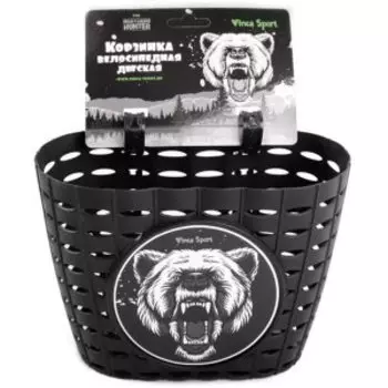 Велокорзина Vinca Sport "Nothern Hunter", 200x150x130мм, детская, на руль, черная, P 06 Nothern Hunter