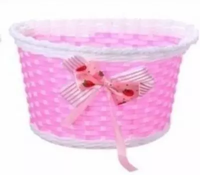 Велокорзинка, для детского велосипеда 14"-18", с бантиком, пластик, фиолетовый, NN000318PURP