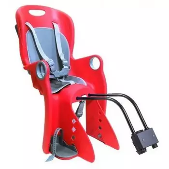 Велокресло детское BQ, заднее, на багажник/за подседельную трубу, max 22кг, пластик, красное, BC-TX-8-0-R