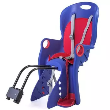 Велокресло детское BQ, заднее, на багажник/за подседельную трубу, max 22кг, пластик, синее, BC-TX-8-0-BL