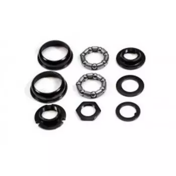 Каретка велосипедная TRIX, для односоставных шатунов, подшипник, чашка-2шт, конусы, шайба, гайка, черная, BS-TX-C03-0-BK