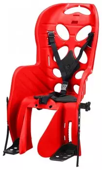 Велокресло детское HTP Fraach, Италия, на багажник, 22 кг, красное с черной накладкой, HTP 111 Fraach carrier re
