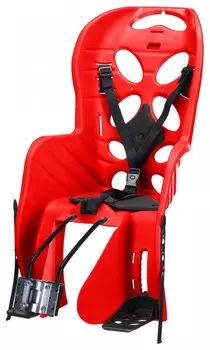 Велокресло детское HTP Fraach, Италия, на раму, 22 кг, красное с черной накладкой, HTP 110 Fraach frame red