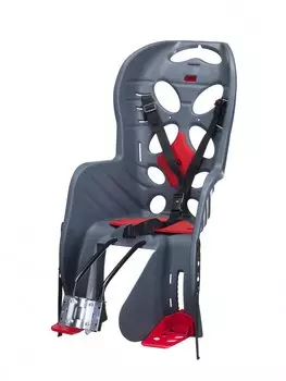 Велокресло детское HTP Fraach, на раму, 22 кг, темно-серое с красной накладкой, HTP 110 Fraach frame gray