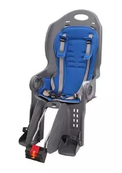 Велокресло детское Sunnywheel SW-BC-135, заднее, на подседельный штырь, в цветной коробке, синяя накладка, серое, Х69810