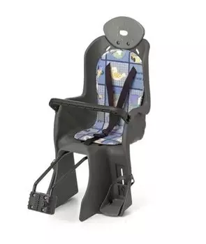 Велокресло детское TRIX, заднее, крепление за подседельную трубу, быстросъёмное, max 22кг, пластик, серый, YC-831 (gray)