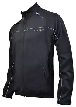 Велокуртка FunkierBike с full TPU микрофлисом WJ1314 Black, черная с молнией, M, 12-3151