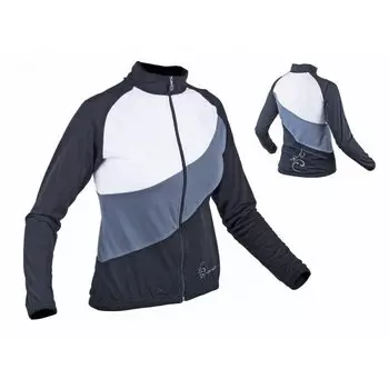 Велокуртка Lady Stretch женская, черно-бело-серая Author размер S, 8-7058202