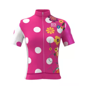 Веломайка Biemme STRADE BIANCHE AB73, женская, короткий рукав, розово-белый 2020, A11L2032L