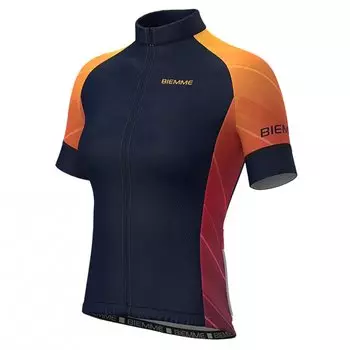 Веломайка Biemme VITTORIA, короткий рукав, темно-синий/оранжевый, A12M2142L (Размер: L, Цвет: Темно-синий/оранжевый)