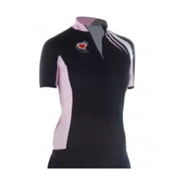 Веломайка короткий рукав Biemme STRIPS LADY, черный/красный, 2018, A12D2022L