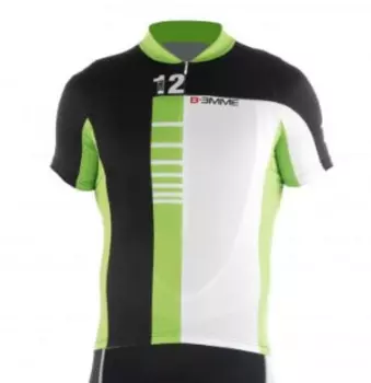 Веломайка короткий рукав Biemme ZERO, Черно-зеленый, A12D2073M, 2018