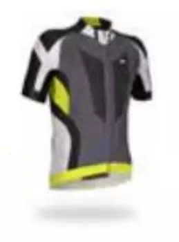 Веломайка короткий рукав GSG CERVINO, белый/cерый/желтый флюоресцентный, T221/03246, 2015