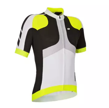 Веломайка короткий рукав GSG MONVISO, белый/черный/желтый флюоресцентный, T127/03245, 2015