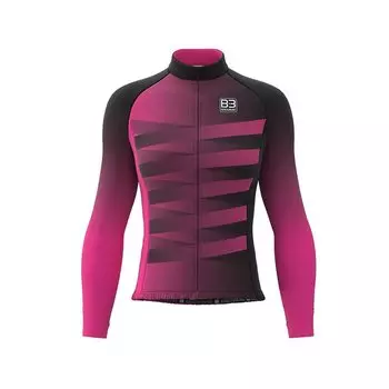 Веломайка женская длинный рукав Biemme GHISALLO AC17, розово-черный, A14L1012L (Размер: S)