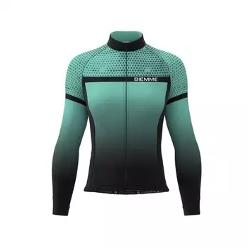 Веломайка женская длинный рукав Biemme SELLA, бирюзово-черный 2020
