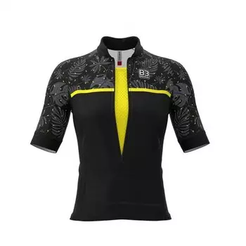 Веломайка женская короткий рукав Biemme DARK TEIDE AB68, черно-желтый 2020 (Размер: S)