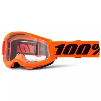 Веломаска подростковая 100% Strata 2 Junior Neon Orange / Clear, 50031-00009