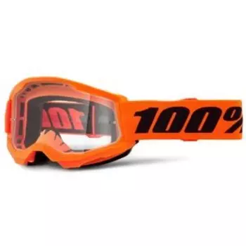 Веломаска подростковая 100% Strata 2 Junior Neon Orange / Clear, 50031-00009