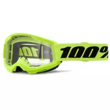 Веломаска подростковая 100% Strata 2 Junior Neon Yellow / Clear, 50031-00010