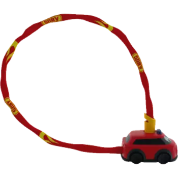 Замок велосипедный ABUS "Пожарная машина" Fire Department 1510/60 см, цепь 4 мм, на ключ, красный, 05-0078099