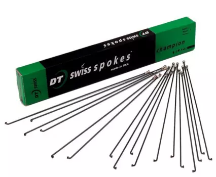 Спица велосипедная DT Swiss Champion, 1.8 мм, черный, DT CHAMP bk 1,8x251 (Размер: 276 мм)