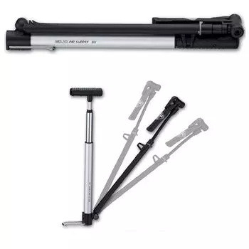 Велонасос Giyo GM-821 Micro Floor Pump, складной, авто и вело ниппель, манометр, 140 PSI, GM821