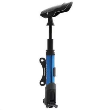Велонасос компактный телескопический GIYO, ручной, алюминий/пластик, Т-образная ручка soft touch, синий, GP-97A