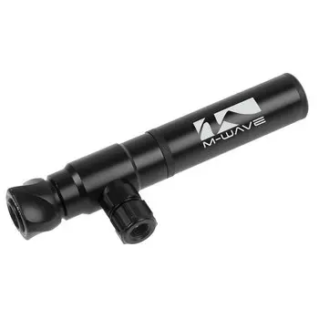 Велонасос мини M-WAVE Hybrid, с адаптром для CO2 картриджей, FV/AV, черный, 470181