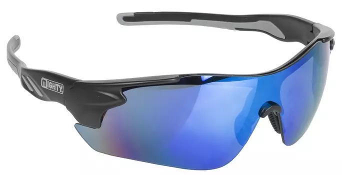 Велоочки M-Wave RAYON ONE, зеркальные+чехол+сменные линзы, иридиевые, черно-серая оправа, (5-710001), 5-710160