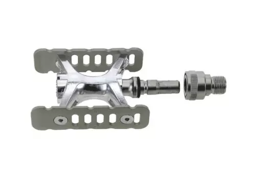 Велопедали с площадкой MKS MESSING "Promenade Ezy", зажимная система, серебристые, 311753