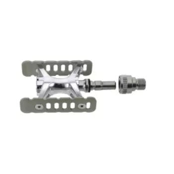 Велопедали с площадкой MKS MESSING "Promenade Ezy", зажимная система, серебристые, 311753