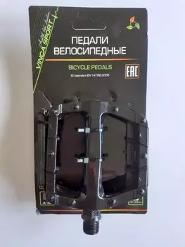 Велопедали Vinca Sport, алюминий, на DU подшипниках, ось 9/16", черный, VP 969 DU