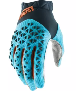 Велоперчатки 100% Airmatic Glove Steel Grey/Ice Blue/Bronze