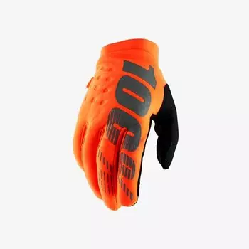 Велоперчатки 100% Brisker, Fluo Orange/Black