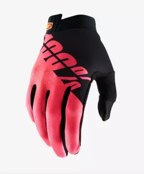 Велоперчатки 100% ITrack Glove Black/Fluo Red