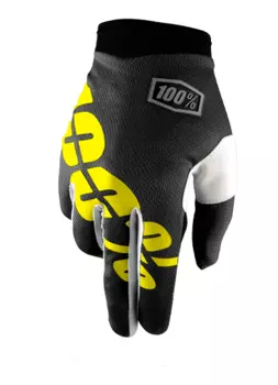 Велоперчатки 100% ITrack Glove, черно-желтый, 2017