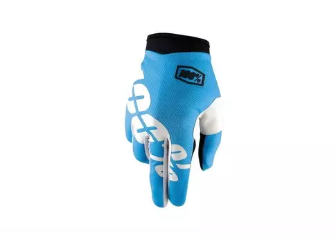Велоперчатки 100% ITrack Glove, голубой, 2017