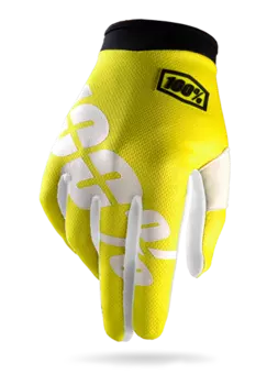 Велоперчатки 100% ITrack Glove, неоновый желтый, 2017