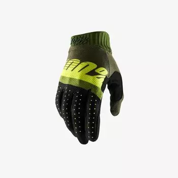 Велоперчатки 100% Ridefit Glove Army Green/ Fluo Lime/Fatigue, 2018