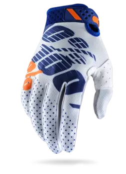 Велоперчатки 100% Ridefit Glove, бело-синий, 2017