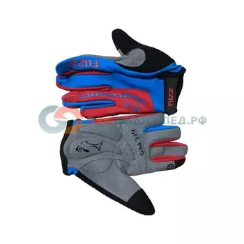 Велоперчатки детские FUZZ PRO RACE, с длинными пальцами, сине-красные, 08-202121 (Размер: 8/L (для 6-8 лет))