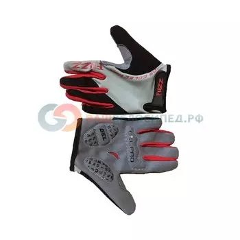 Велоперчатки детские FUZZ PRO RACE, серо-красные, 08-202101 (Размер: 4/S (для 2-4 лет))