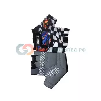 Велоперчатки детские FUZZ RACE CARS, бело-черный, 08-202061 (Размер: 6/М (для 4-6 лет))