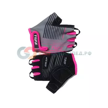 Велоперчатки детские FUZZ RACE LINE, серо-неоновый розовый, 08-202007 (Размер: 6/M (для 4-6 лет))