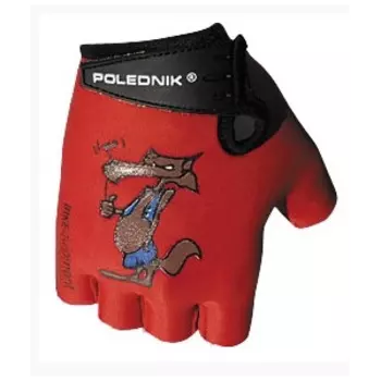 Велоперчатки детские Polednik Baby, с рисунком, эластичный верх, замшевая ладошка, красный, POL_Baby_5_RED