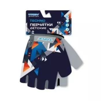 Велоперчатки детские TRIX, Techno, гелевые вставки, лайкра/искусственная замша, антискользящие, GL-TX-TECHNO