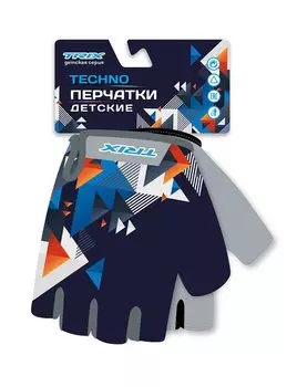 Велоперчатки детские TRIX, Techno, гелевые вставки, лайкра/искусственная замша, антискользящие, GL-TX-TECHNO (5XS )