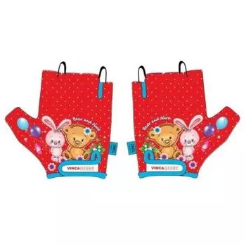 Велоперчатки детские Vinca Sport VG 954 Вear and Hare, красные
